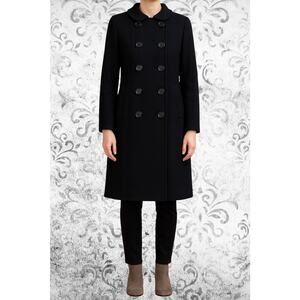 J. Crew Factory Black Double-Breasted Coat